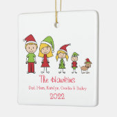 Aangepaste naam van de klinkende familie keramisch ornament (Links)