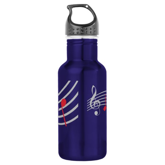 Aangepaste naam van de leraar Muziek Rainbow Notes Waterfles (Achterkant)