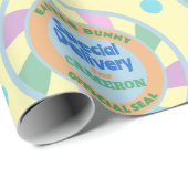 Aangepaste naam van de Paashaas Geel & Blauw Cadeaupapier (Rol Hoek)