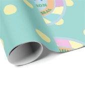 Aangepaste naam van de paashaas Teal & Geel Cadeaupapier (Rol Hoek)