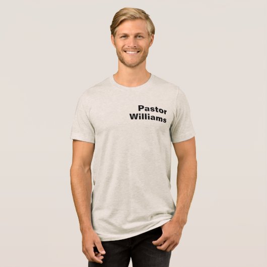 Aangepaste naam van de voorganger Tri-Blend shirt (Voorkant volledig)