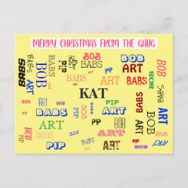 Aangepaste naam van familie Aangepaste Word Cloud Briefkaart