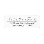 Aangepaste naam van familie: mooi script retouradr etiket (Voorkant)