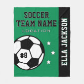 Aangepaste naam van Groene Voetbalspeler Fleece Deken (Voorkant)