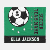 Aangepaste naam van Groene Voetbalspeler Fleece Deken (Voorkant (Horizontaal))