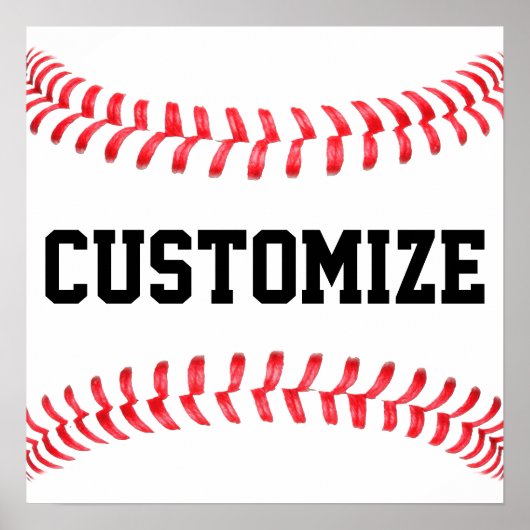 Aangepaste naam van het Baseball Team of de Speler Poster (Voorkant)