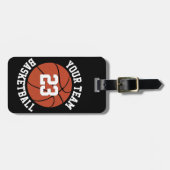 Aangepaste naam van het Basketbalteam, afspeelnumm Bagagelabel (Voorkant horizontaal)