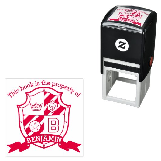 Aangepaste naam van het boek Letter B crest book k Zelfinktende Stempel (In situ)