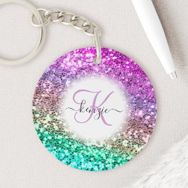 Aangepaste naam van het Bright Glitter Mermaid Mon Sleutelhanger