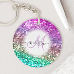 Aangepaste naam van het Bright Glitter Mermaid Mon Sleutelhanger<br><div class="desc">U kunt deze prachtige,  dunne,  dubbelzijdige acrylische sleutelhanger eenvoudig personaliseren met uw aangepaste handgeschreven script monogram en naam.</div>