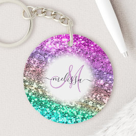 Aangepaste naam van het Bright Glitter Mermaid Mon Sleutelhanger