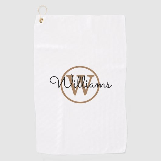Aangepaste naam van het handboek van Monogram Golfhanddoek (Voorkant)