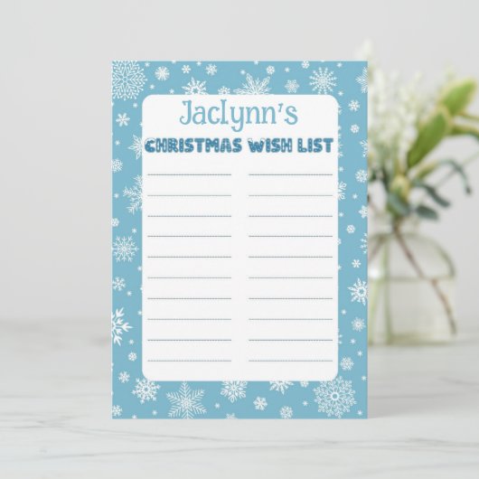 Aangepaste Naam van het Kind Kerstbrief aan de Ker Kaart (Staand voorkant)