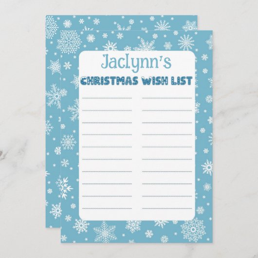 Aangepaste Naam van het Kind Kerstbrief aan de Ker Kaart (Voorkant / Achterkant)