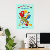 Aangepaste naam van het merk Macaw, tekst- en kleu Poster (Thuiskantoor)