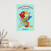 Aangepaste naam van het merk Macaw, tekst- en kleu Poster (Keuken)