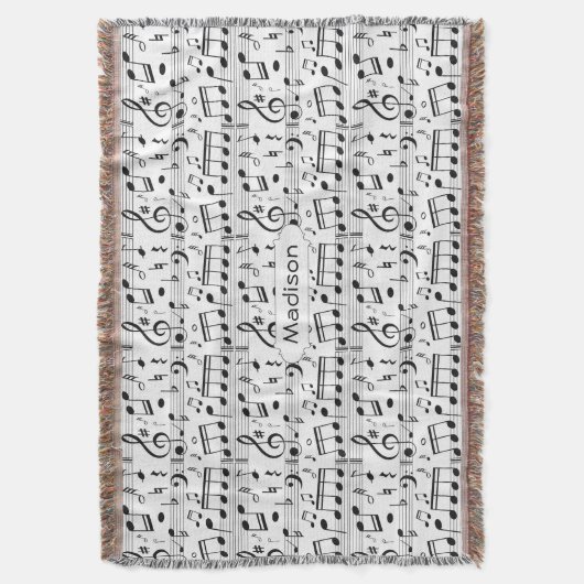 Aangepaste naam van het muziekpatroon deken werpen (Voorkant Verticaal)