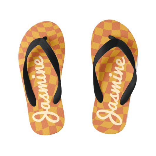 Aangepaste naam van het Oranje gevarieerde control Kinder Teenslippers (Voetbed)