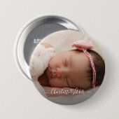 Aangepaste naam van het pasgeboren Baby fotoscript Ronde Button 7,6 Cm (Voorkant /achterkant)