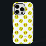 Aangepaste naam van het Softball-patroon bevestige iPhone 16 Pro Hoesje<br><div class="desc">Een schattig softbalpatroon gepersonaliseerde naam iPhone geval,  die een modern calligrafiemanuscriptdoopvont kenmerkt. De doopvontstijl en de kleur kunnen worden veranderd gebruikend de online hulpmiddelen van de sjabloon.</div>