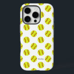 Aangepaste naam van het Softball-patroon bevestige iPhone 16 Pro Hoesje<br><div class="desc">Een schattig softbalpatroon gepersonaliseerde naam iPhone geval,  die een modern calligrafiemanuscriptdoopvont kenmerkt. De doopvontstijl en de kleur kunnen worden veranderd gebruikend de online hulpmiddelen van de sjabloon.</div>
