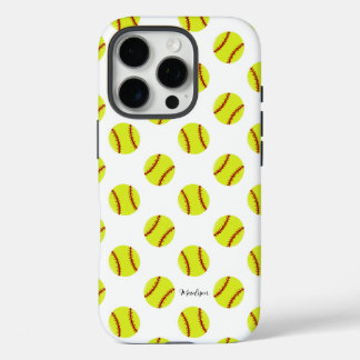 Aangepaste naam van het Softball-patroon bevestige iPhone 16 Pro Hoesje