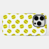 Aangepaste naam van het Softball-patroon bevestige Case-Mate iPhone Case (Achterkant (horizontaal))