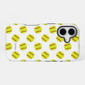 Aangepaste naam van het Softball-patroon bevestige iPhone 16 Hoesje (Achterkant horizontaal)