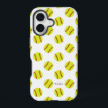 Aangepaste naam van het Softball-patroon bevestige iPhone 16 Hoesje<br><div class="desc">Een schattig softbalpatroon gepersonaliseerde naam iPhone geval,  die een modern calligrafiemanuscriptdoopvont kenmerkt. De doopvontstijl en de kleur kunnen worden veranderd gebruikend de online hulpmiddelen van de sjabloon.</div>