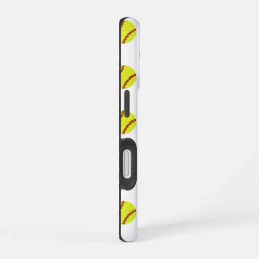 Aangepaste naam van het Softball-patroon bevestige iPhone 16 Hoesje (Rechterkant)