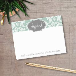 Aangepaste naam van het type Mint en Grijze Damask Post-it® Notes