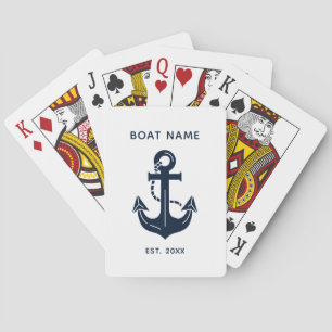 Aangepaste naam van het zeilbootanker pokerkaarten