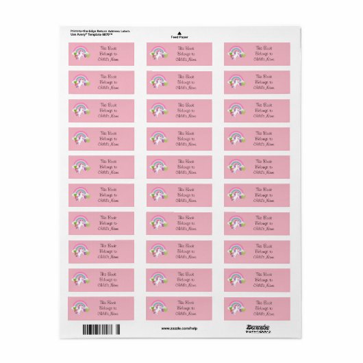 Aangepaste naam van kind etiket (Full Sheet)