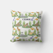 Aangepaste naam van Kinderen Dinosauer Tree Patter Kussen (Voorkant)