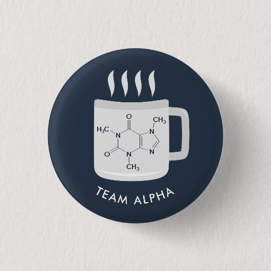 Aangepaste naam van laboratoriumpersoneel scheikun ronde button 3,2 cm (Voorkant)