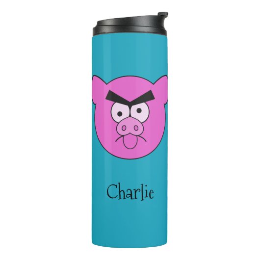Aangepaste naam van Mad Pig tumbler Thermosbeker (Gedraaid links)