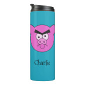 Aangepaste naam van Mad Pig tumbler Thermosbeker (Geroteerd rechts)