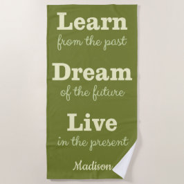 Aangepaste naam van motivatie offerte en kleurenba strandlaken