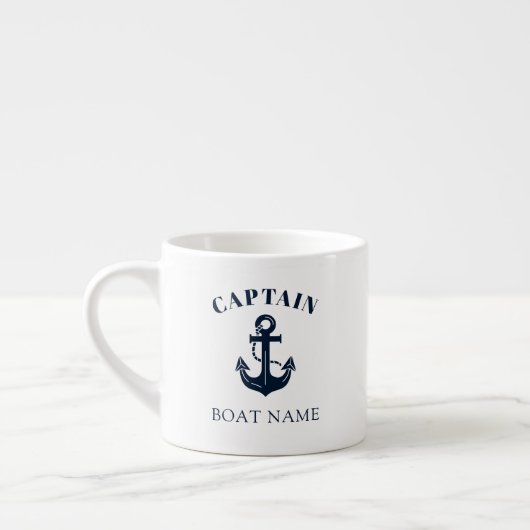 Aangepaste naam van nautische bootanker espresso kop (Links)