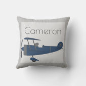 Aangepaste naam van Navy Blue Plane Boy Kussen (Achterkant)
