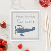 Aangepaste naam van Navy Blue Plane Boy Servet (Insitu)