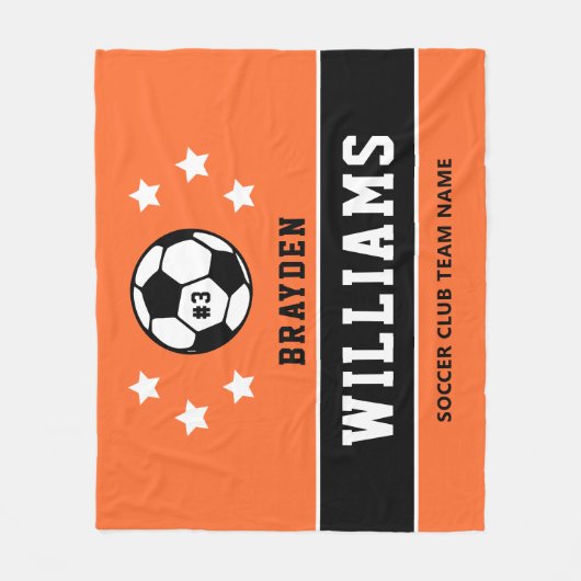 Aangepaste naam van Oranje voetbalspeler Fleece Deken (Voorkant)