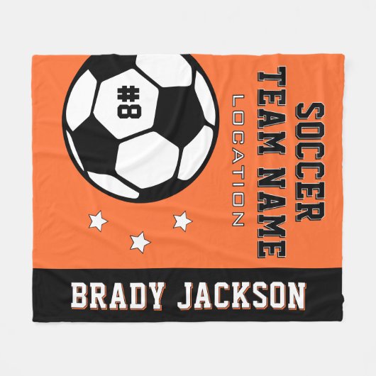 Aangepaste naam van Oranje voetbalspeler Fleece Deken (Voorkant (Horizontaal))