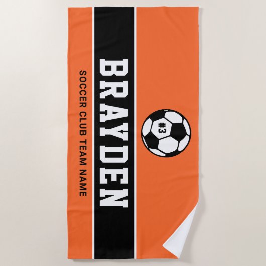 Aangepaste naam van Oranje voetbalspeler Strandlaken (Voorkant)