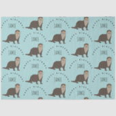 Aangepaste naam van Otter Pattern Birthday Tissuepapier (Voorkant)