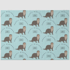 Aangepaste naam van Otter Pattern Birthday Tissuepapier