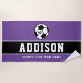 Aangepaste naam van Paarse voetbalspeler Strandlaken (Voorkant)