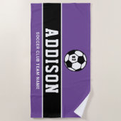 Aangepaste naam van Paarse voetbalspeler Strandlaken (Voorkant)