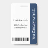 Aangepaste naam van personeel logo barcode foto ID Badge (Achterkant)