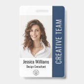 Aangepaste naam van personeel logo streepjescode f badge (Voorzijde)